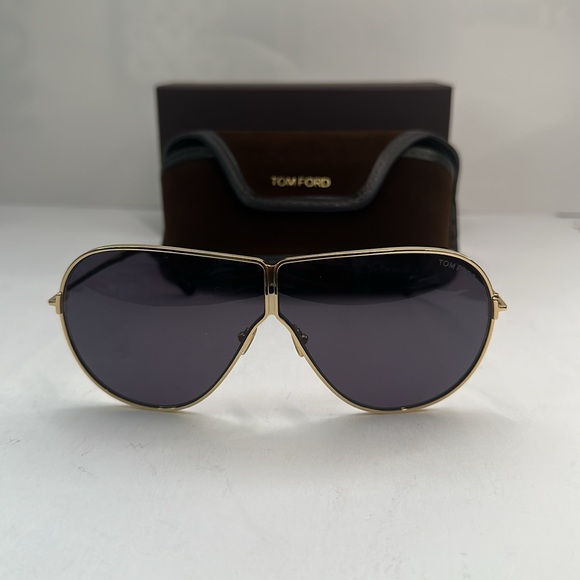 New Authentic Tom Ford FT1158 Keating 30A 71 Shiny Deep Gold Sunglasses main image 5